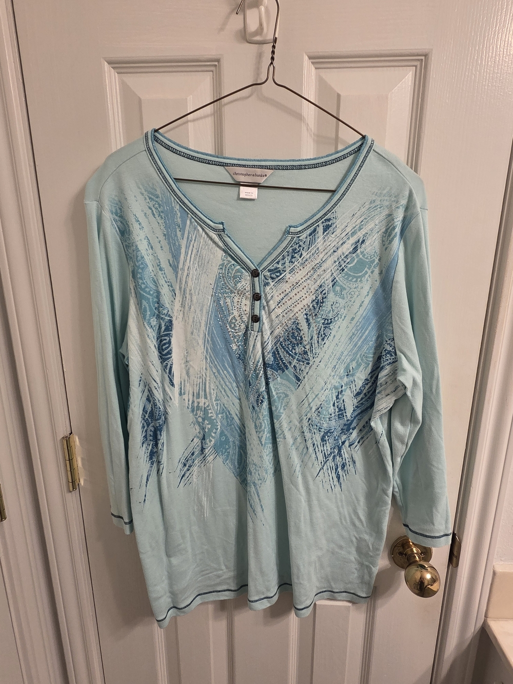 Christopher & Banks Turquoise Top Size XL